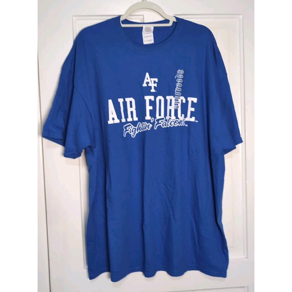 Air Force Academy Blue Graphic Logo Tshirt Campus Script Men's XXL(1193)